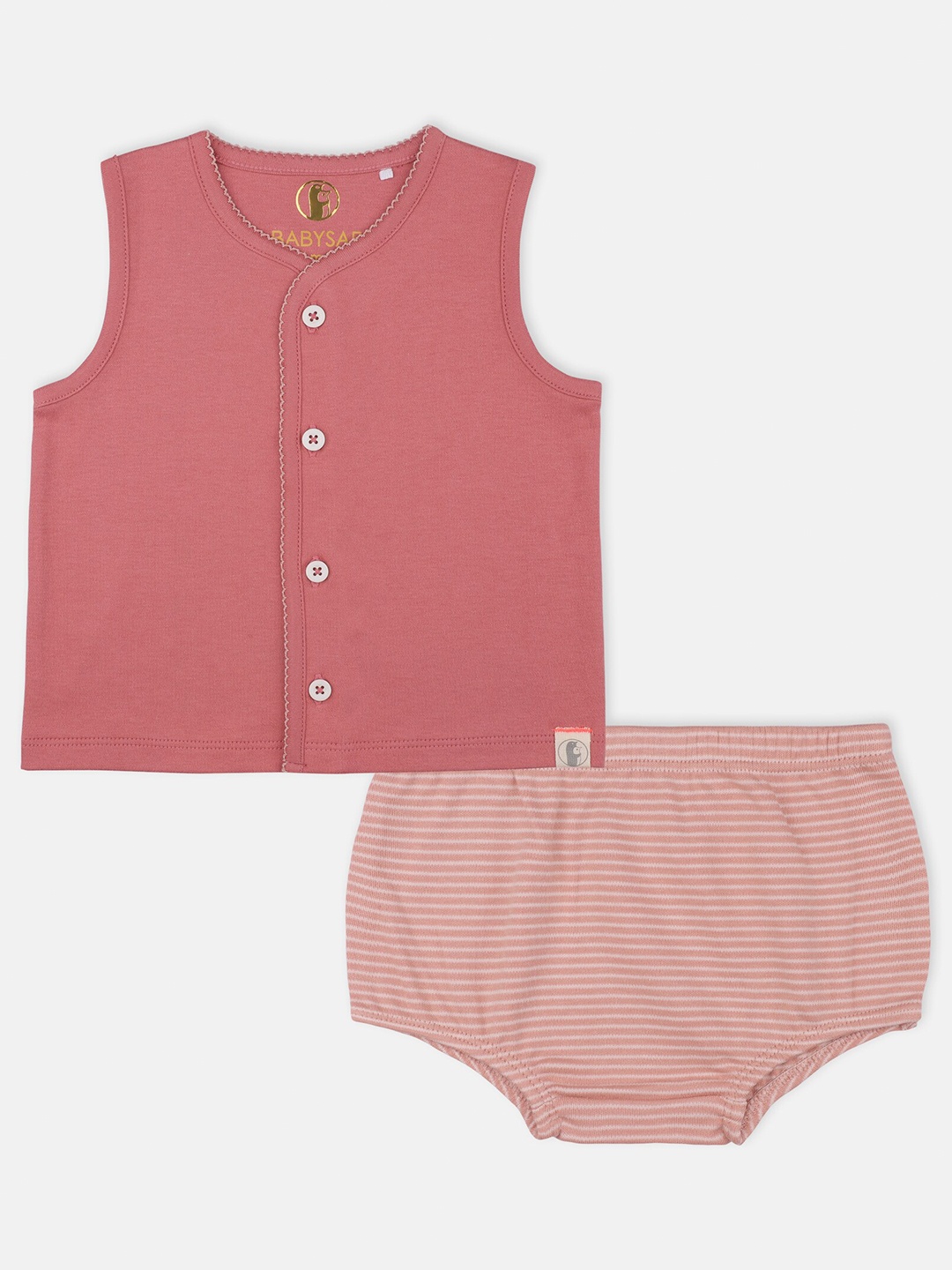 

Babysafe Girls Pink Solid Top with Shorts