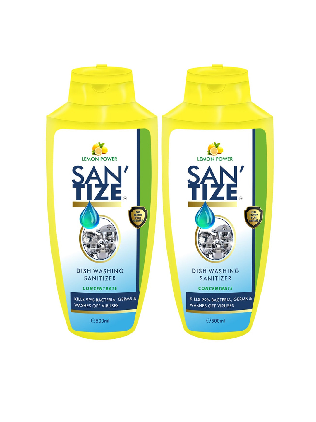 

Indus Valley Set of 2 Dish Washing Sanitizer With Lemon Power - 500 ml each, Yellow