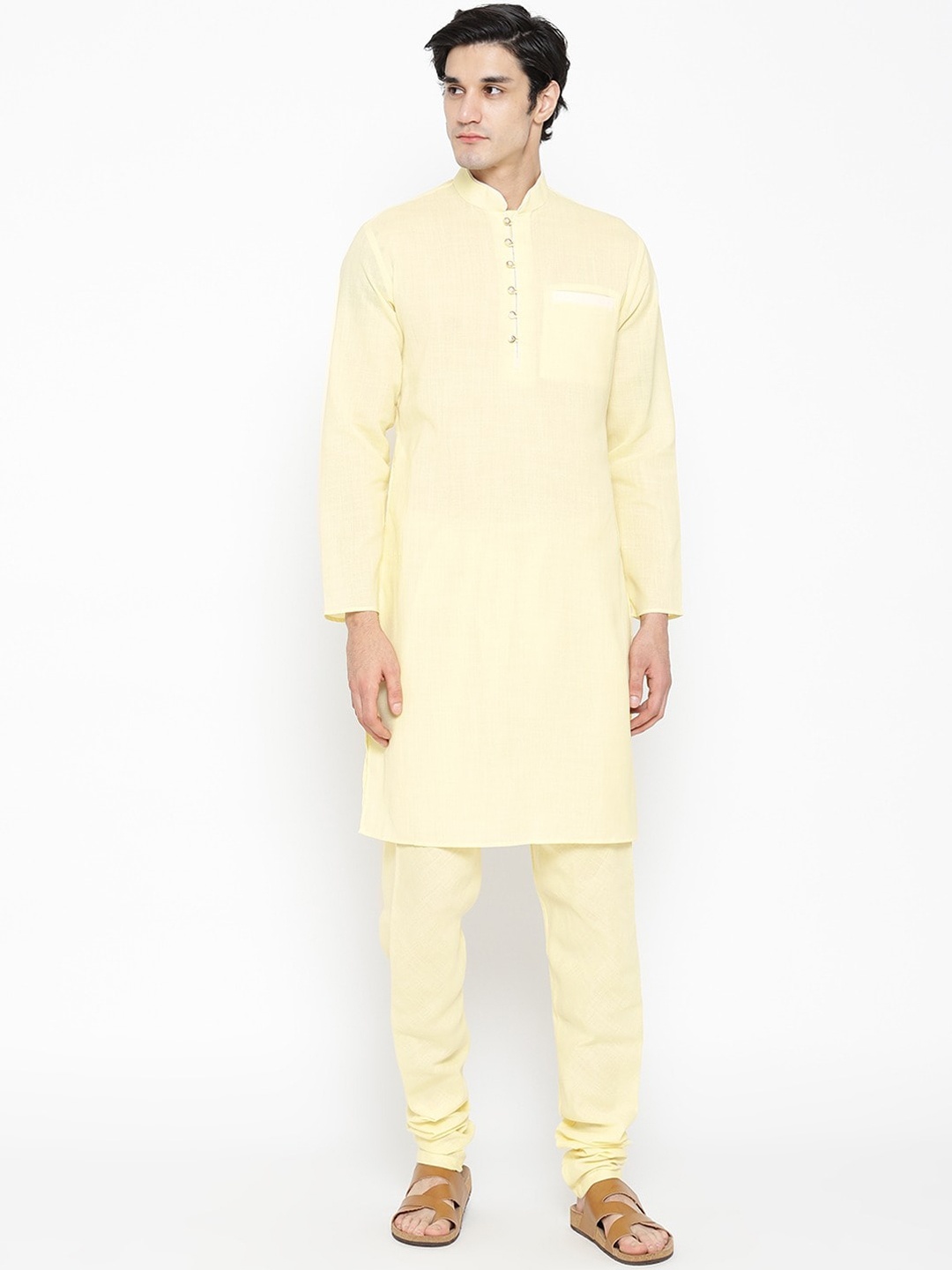 

SG LEMAN Men Yellow Solid Kurta Sets for Man