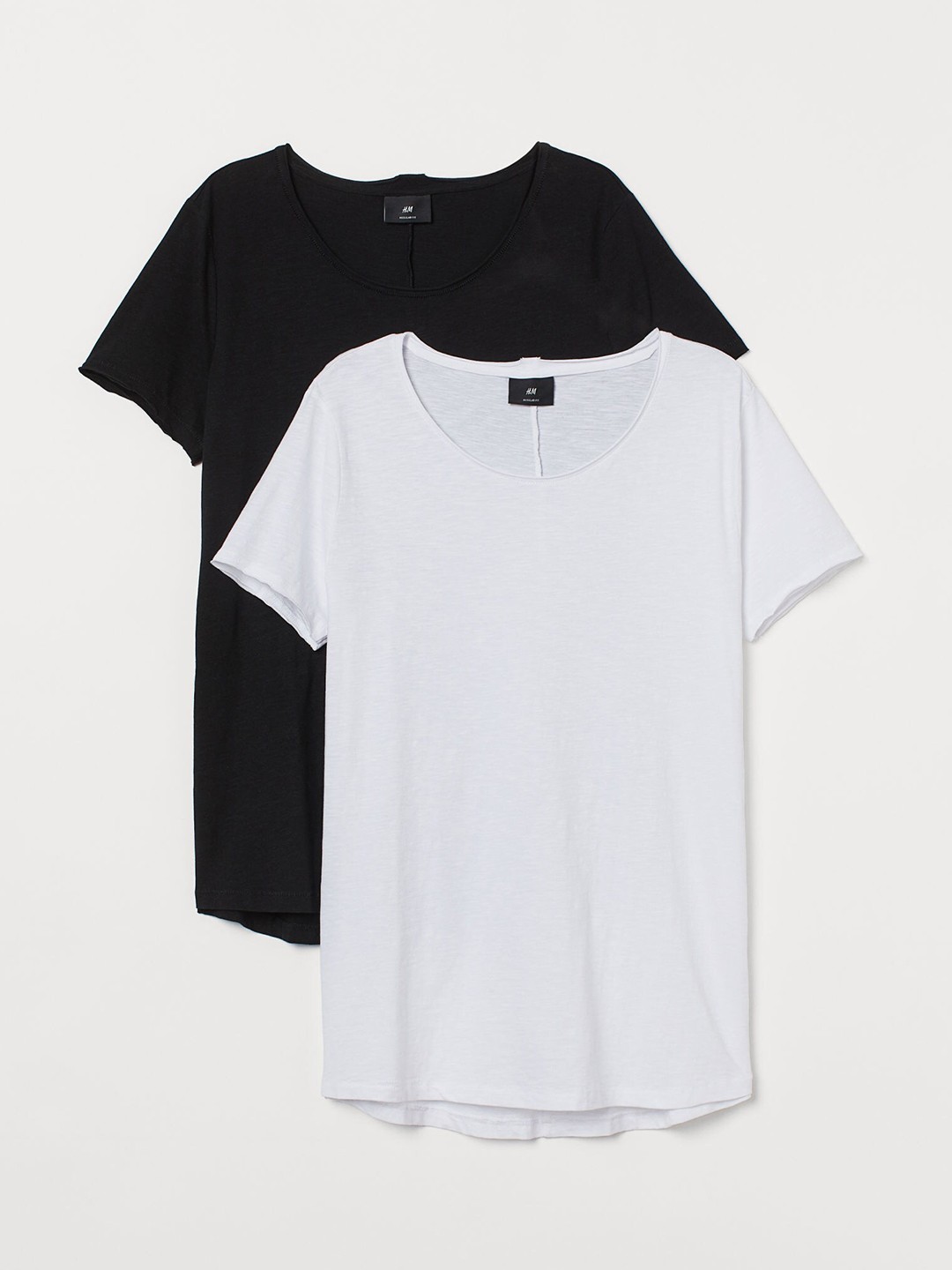 

HM Men 2-Pack Solid Regular Fit Cotton Pure Cotton T-shirts, White