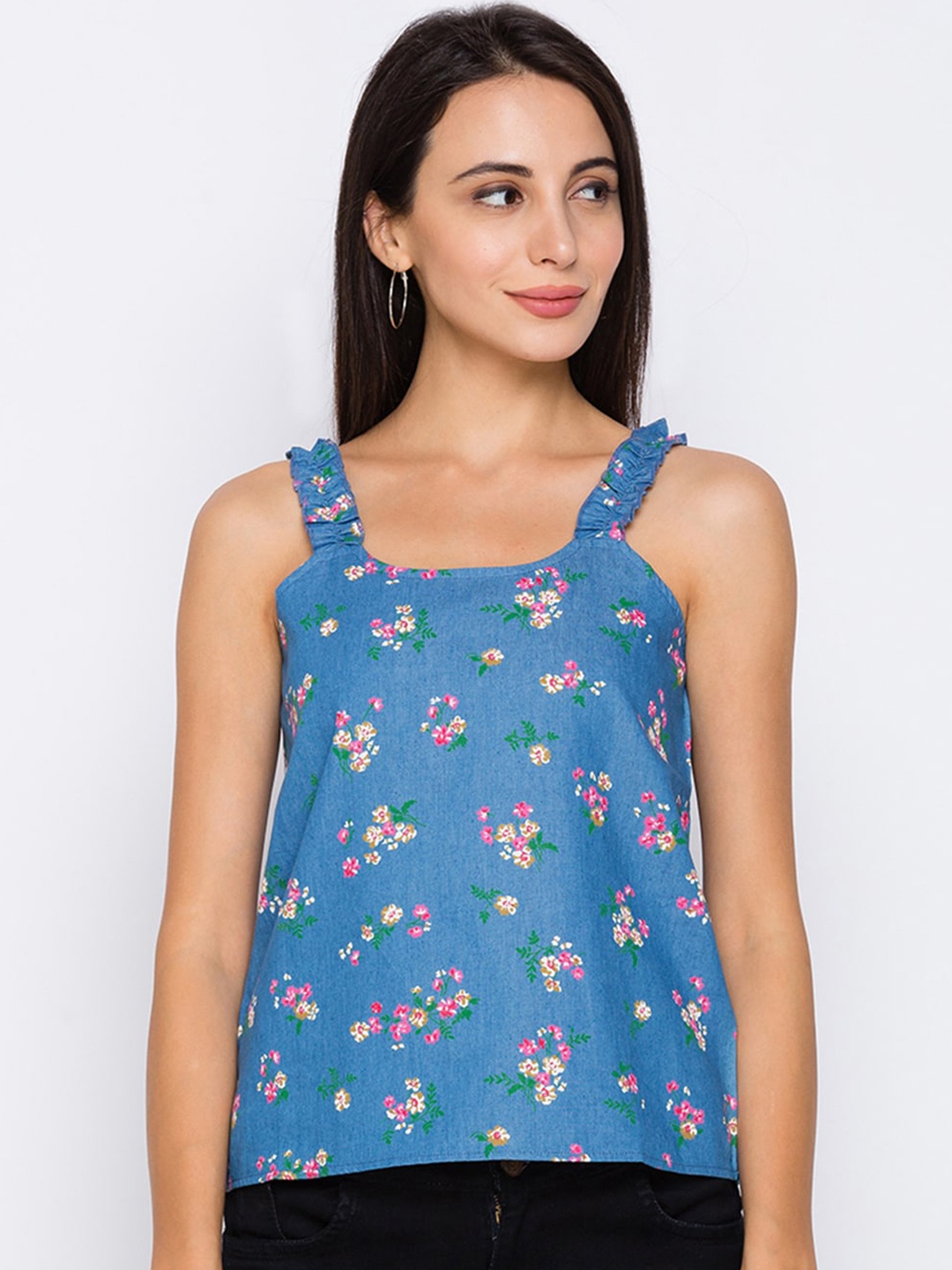 Globus Blue Floral Regular Top
