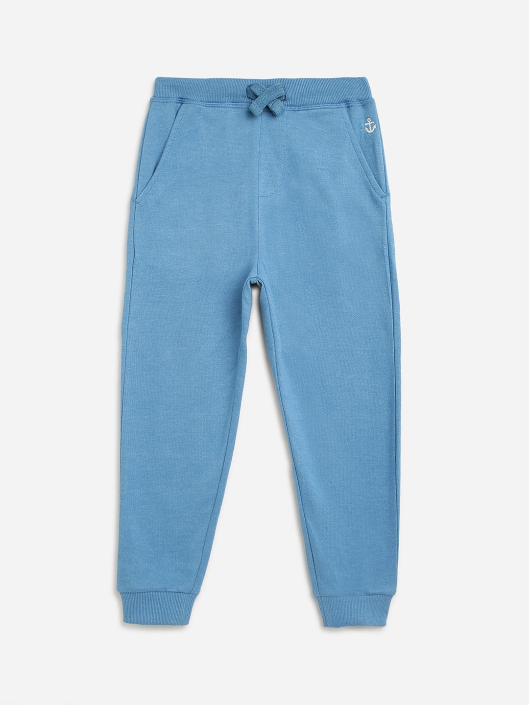 

Campana Boys Blue Pure Cotton Solid Joggers