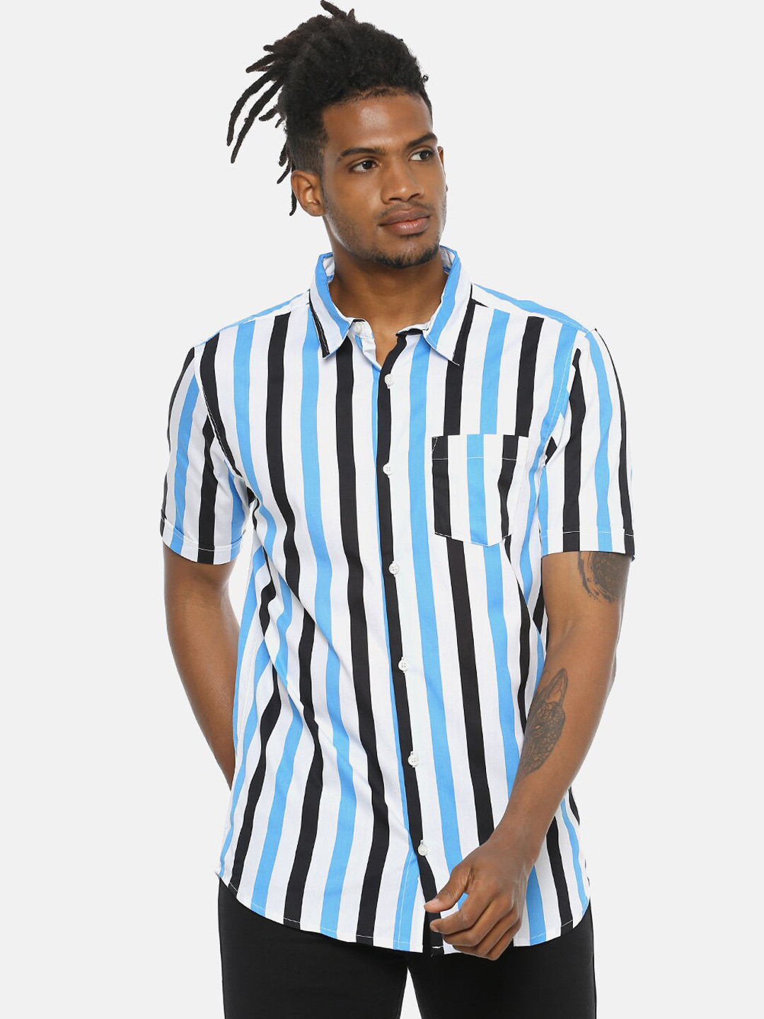 

Campus Sutra Men Multicoloured Regular Fit Striped Casual Shirt, Multi