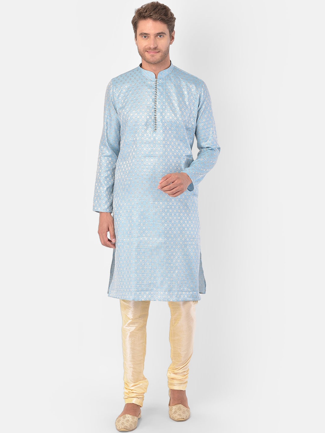 

DEYANN Men Blue Kurta and Trouser Set