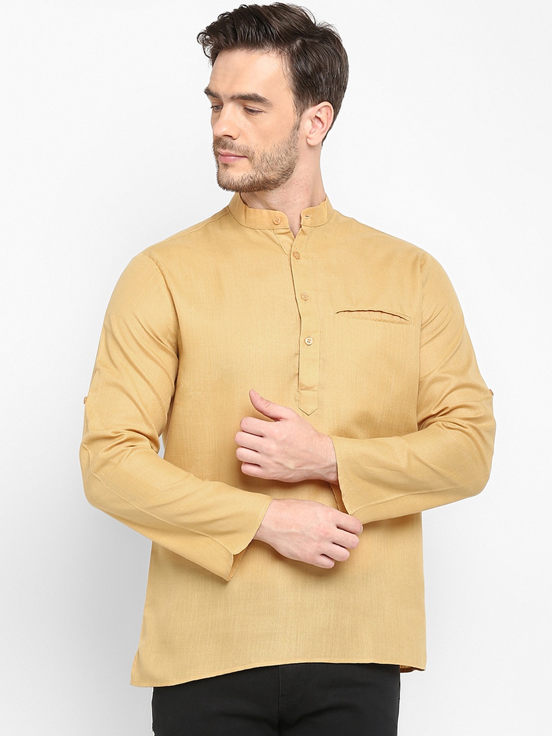Hangup Men Khaki Kurta