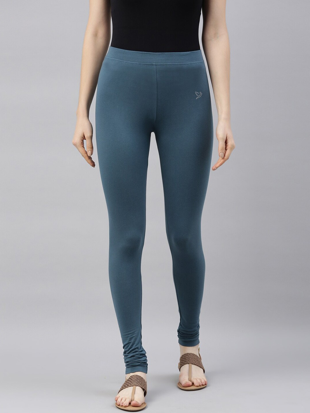 

TWIN BIRDS Women Navy Blue Solid Churidar-Length Leggings