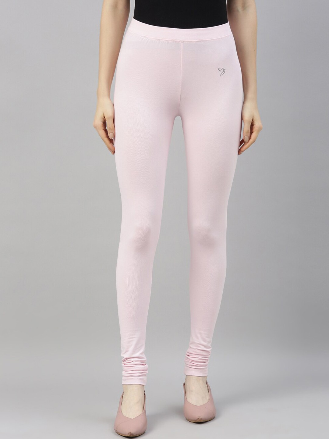 

TWIN BIRDS Women Pink Solid Churidar-Length Leggings