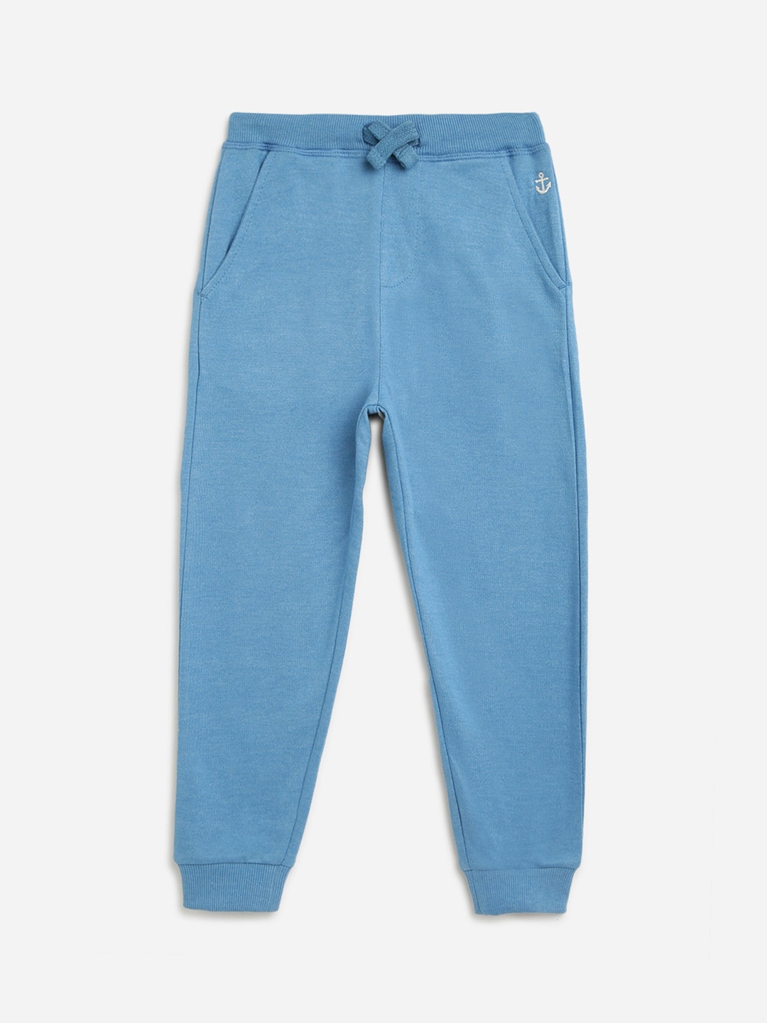 

Campana Boys Blue Pure Cotton Solid Joggers
