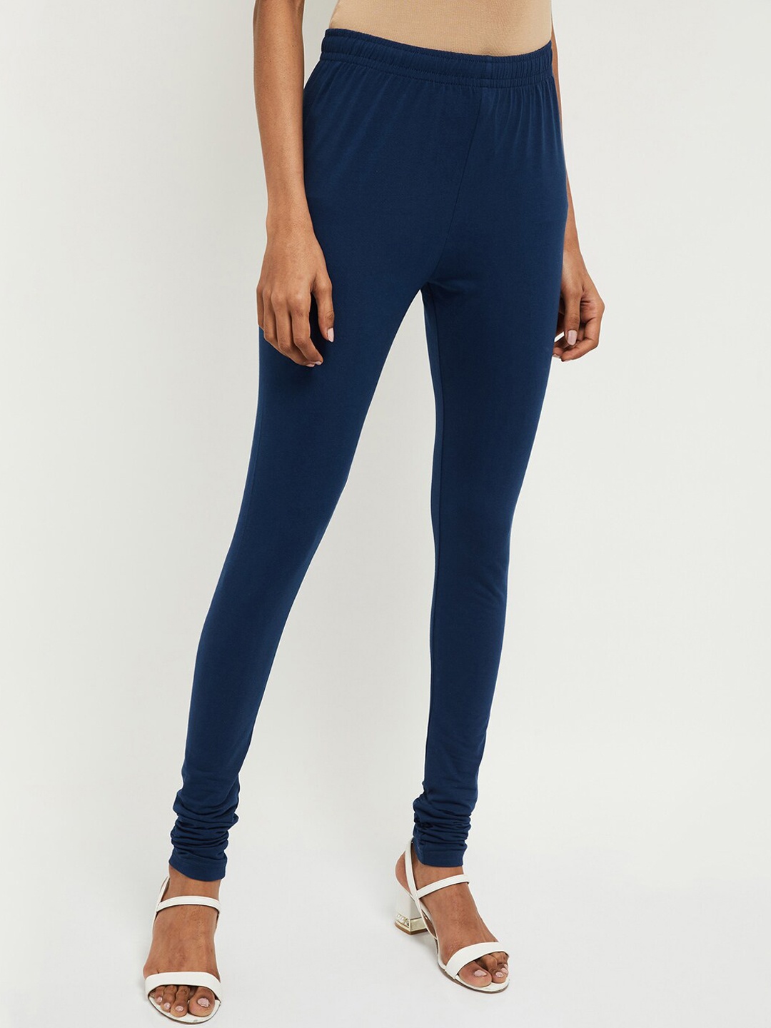 

max Women Navy Blue Solid Churidar