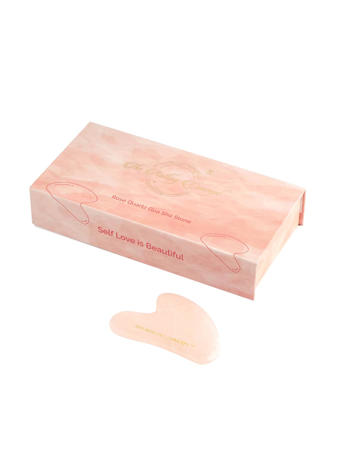 

The Rolling Concept Rose Quartz Gua Sha Stone, Pink