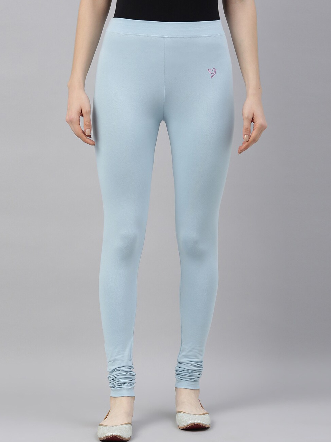 

TWIN BIRDS Women Blue Solid Churidar-Length Leggings