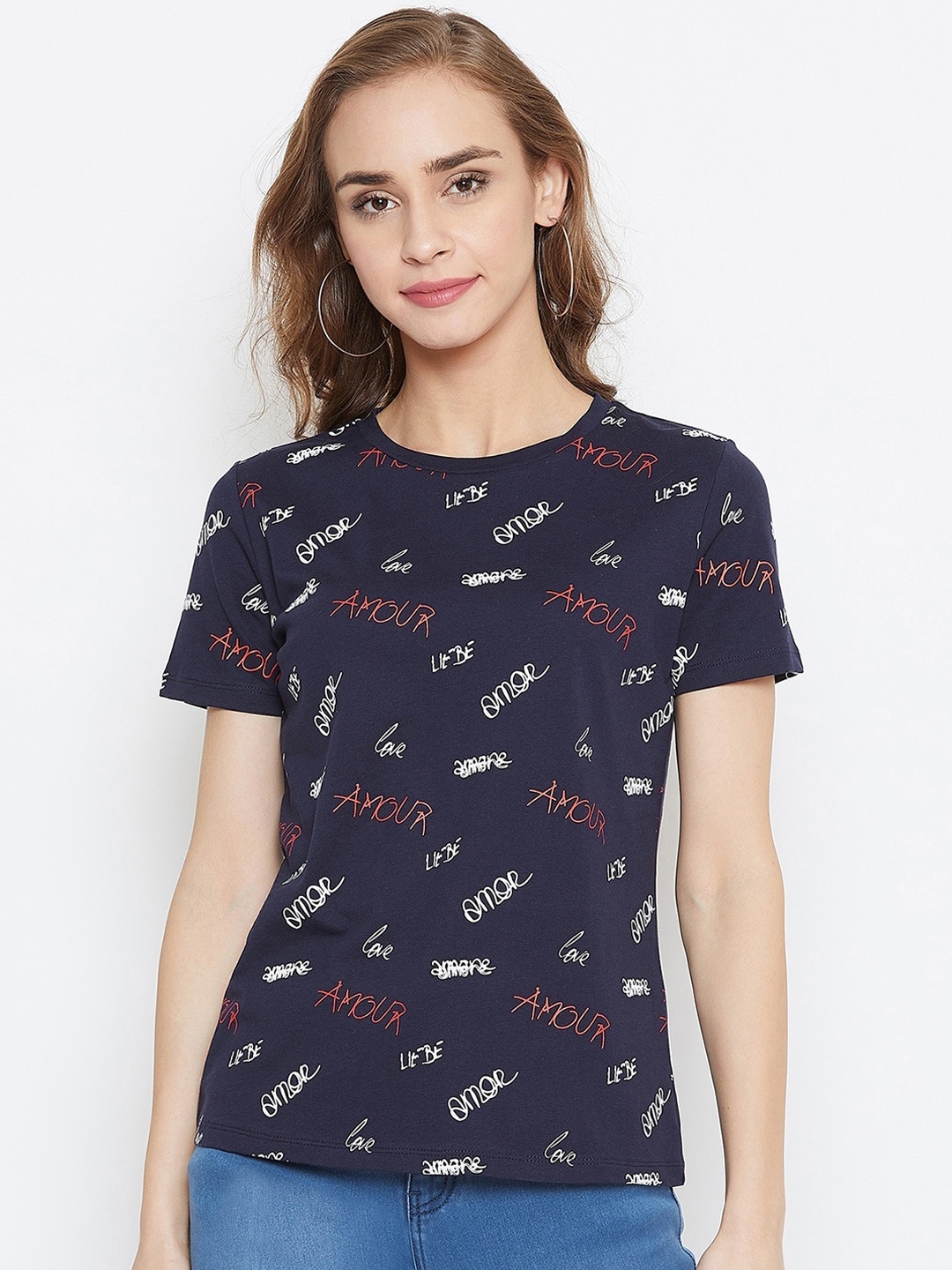 

Madame Navy Blue Regular Top