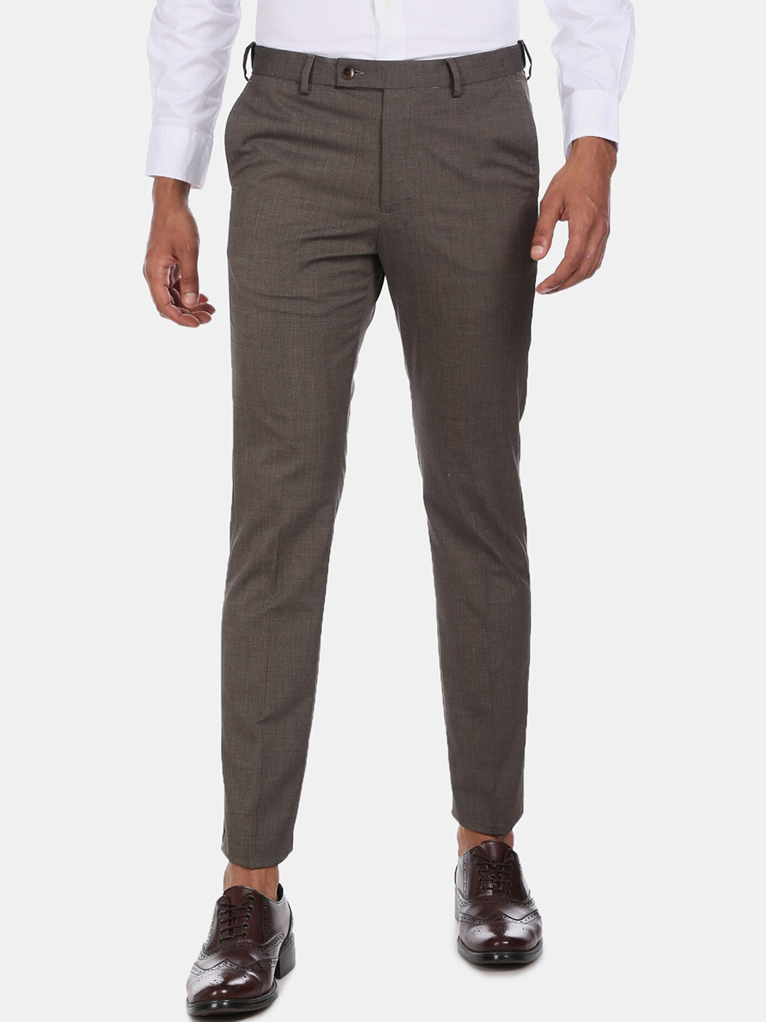 

Arrow Men Brown Regular Fit Solid Formal Trousers