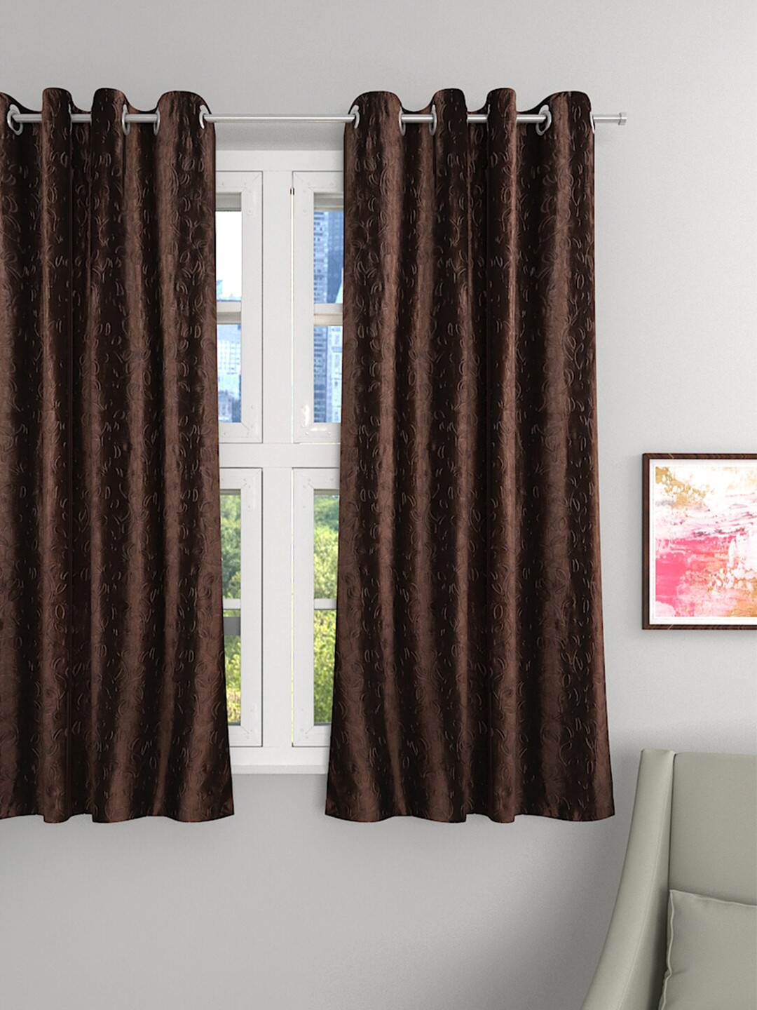

ROMEE Coffee Brown Single Room Darkening Curtain