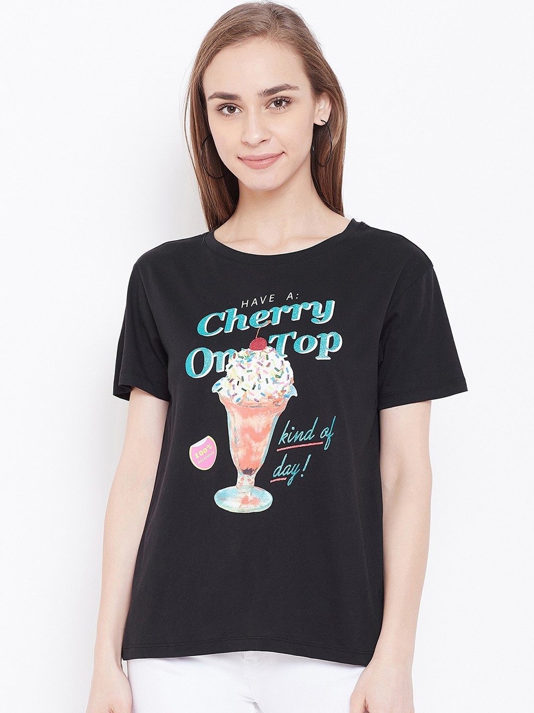 

Madame Black Printed Regular Top