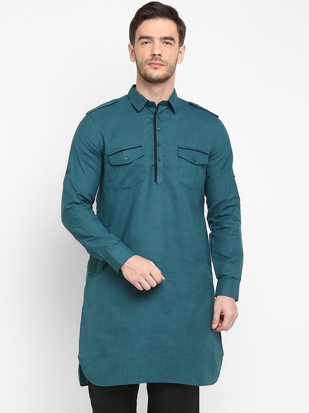 

Hangup Men Green Pathani Kurta