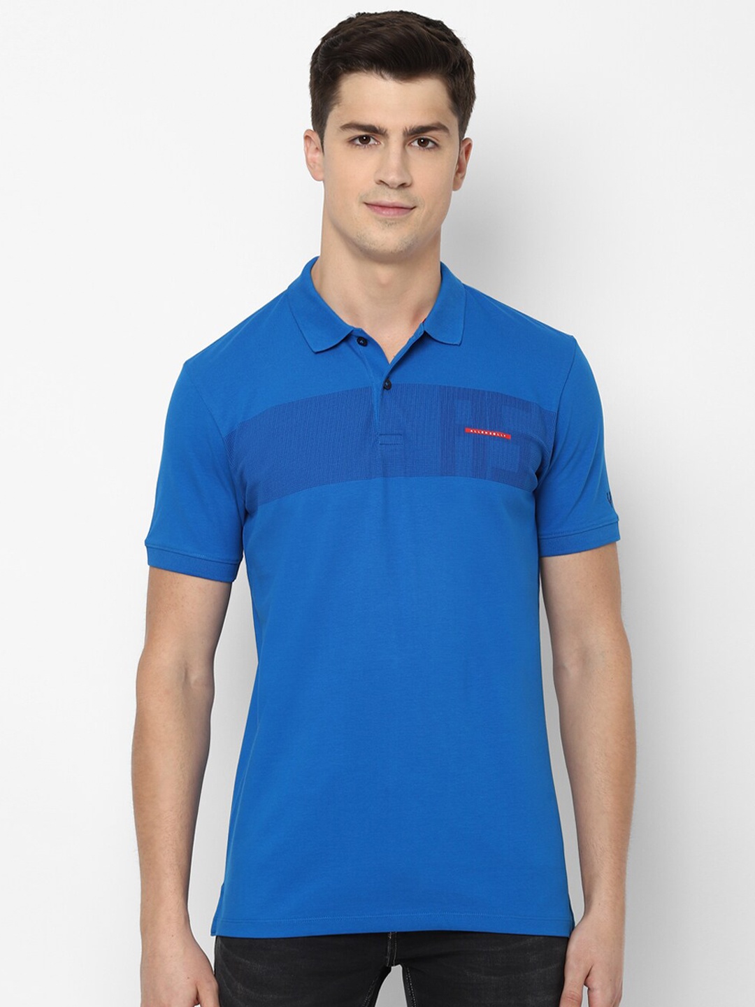 

Allen Solly Men Blue Solid Polo Collar T-shirt