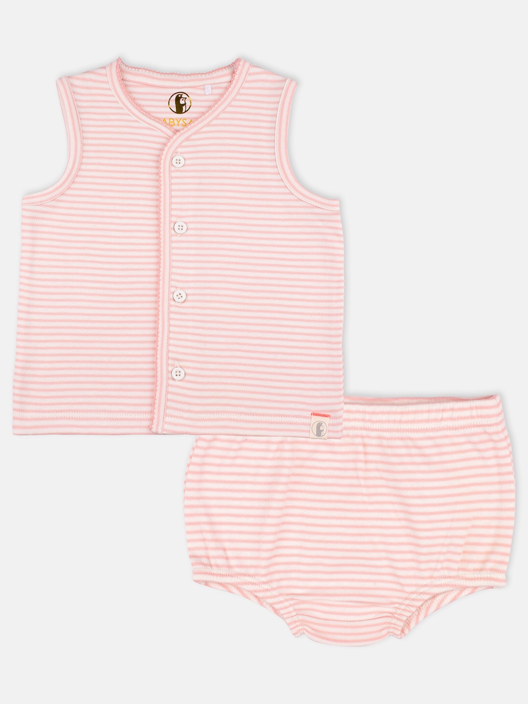 

Babysafe Infant Girls Pink Striped Cotton T-shirt with Shorts