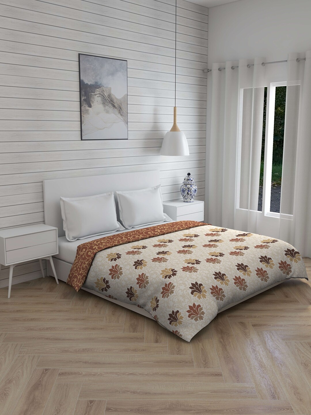 

Layers Brown & Beige Ethnic Motifs AC Room 120 GSM Double Bed Comforter