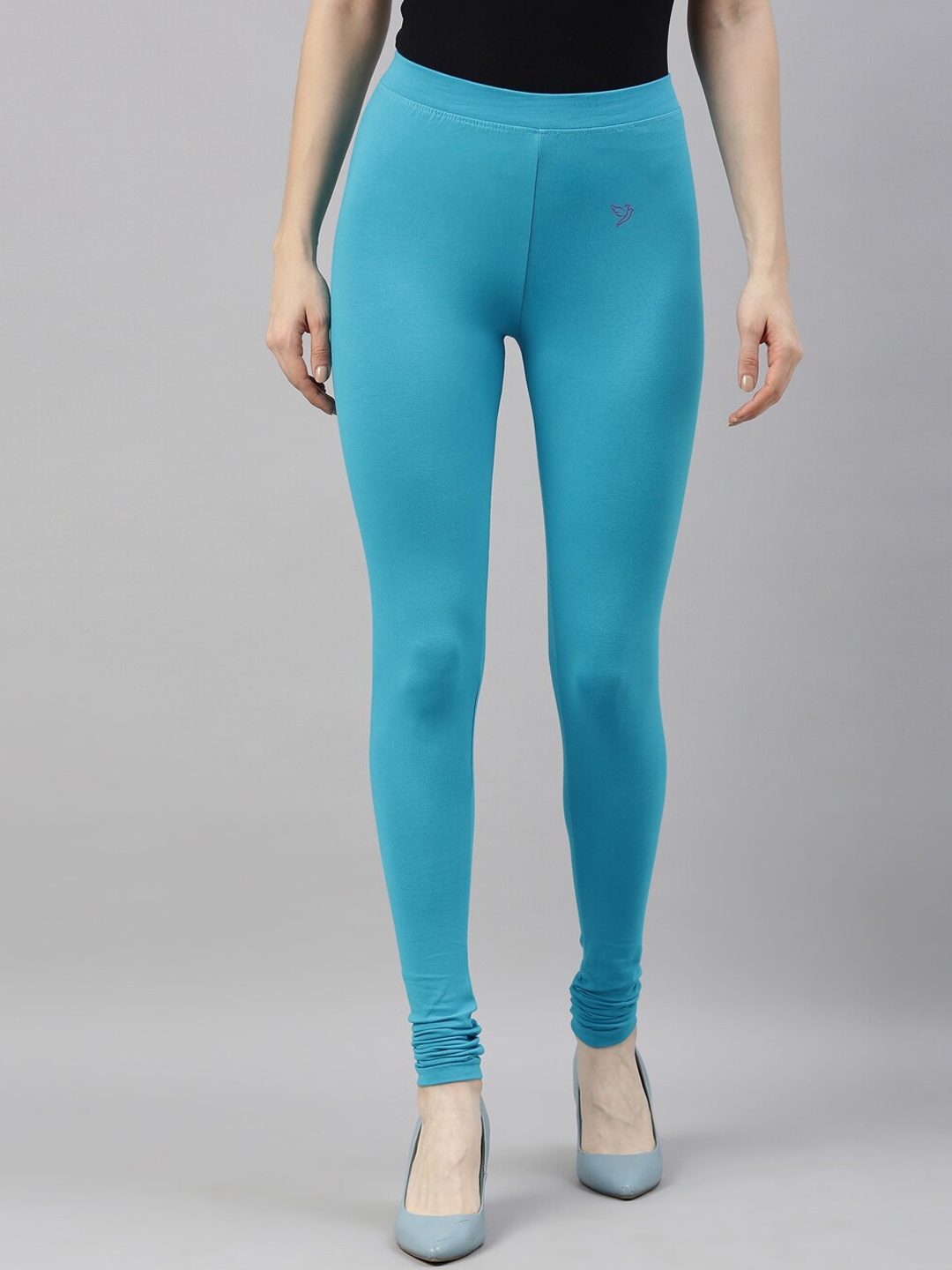 TWIN BIRDS Women Blue Solid Churidar-Length Leggings