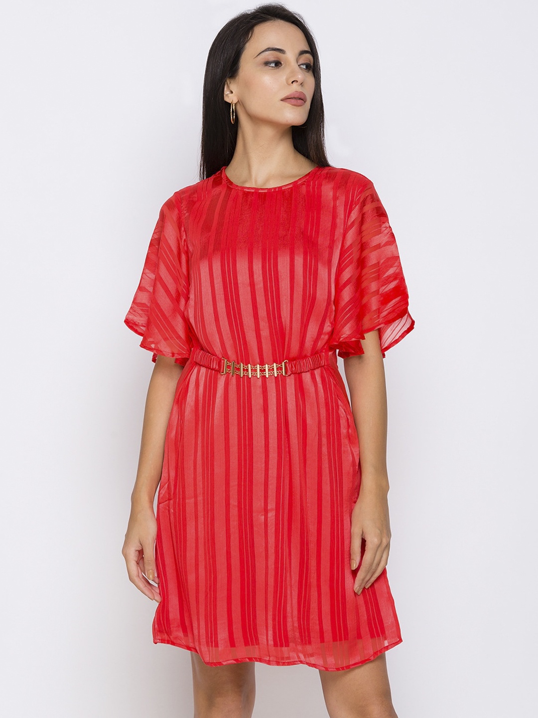 

Globus Women Red Striped A-Line Dress