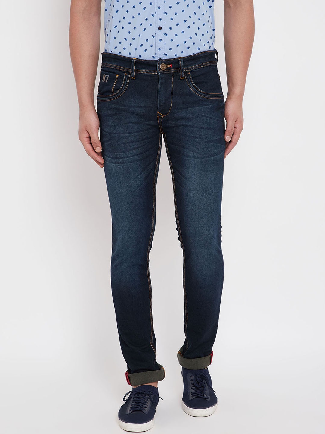 

Canary London Men Navy Blue Skinny Fit Low-Rise Clean Look Stretchable Jeans