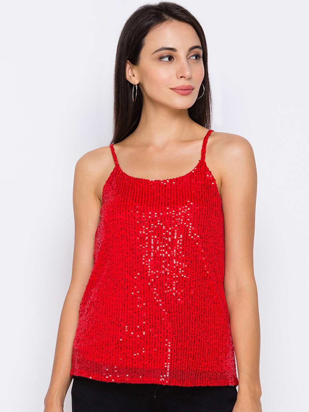 

Globus Red Embellished Regular Top