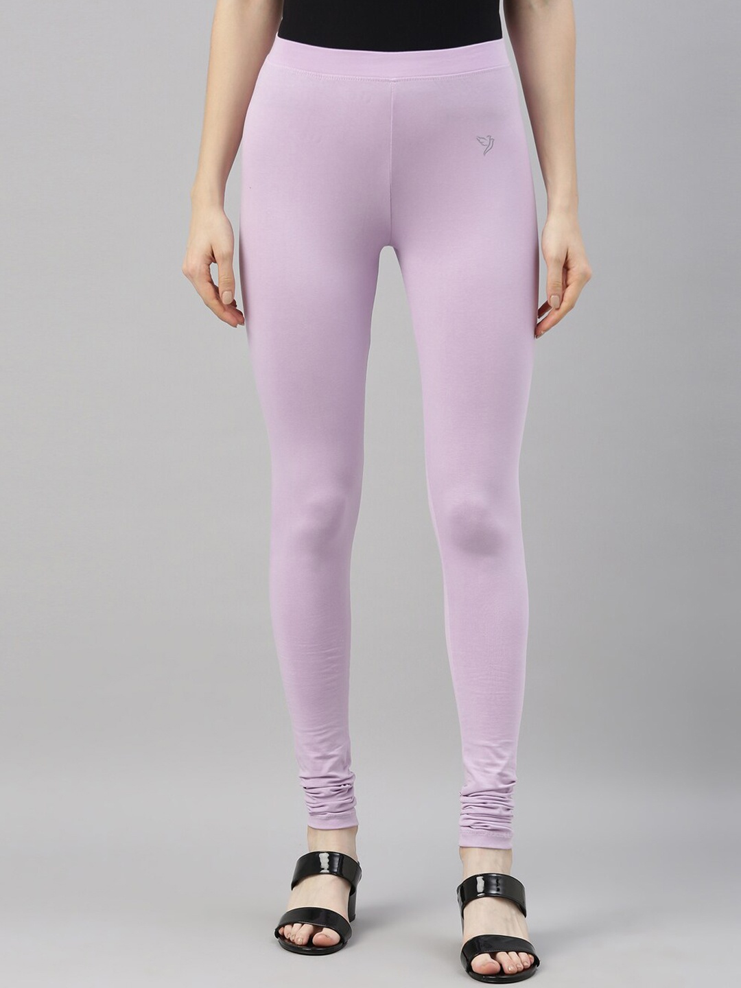

TWIN BIRDS Women Lavender Solid Churidar-Length Leggings