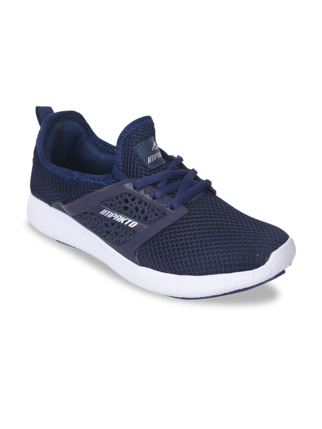 

IMPAKTO Men Navy Blue Mesh Running Shoes