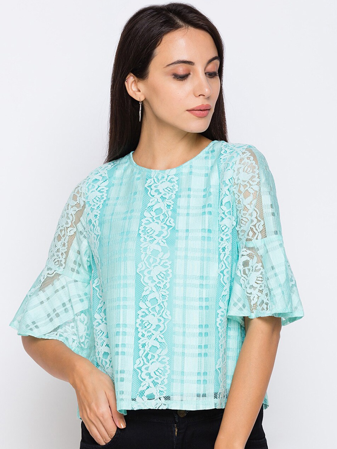 

Globus Blue Floral Boxy Top