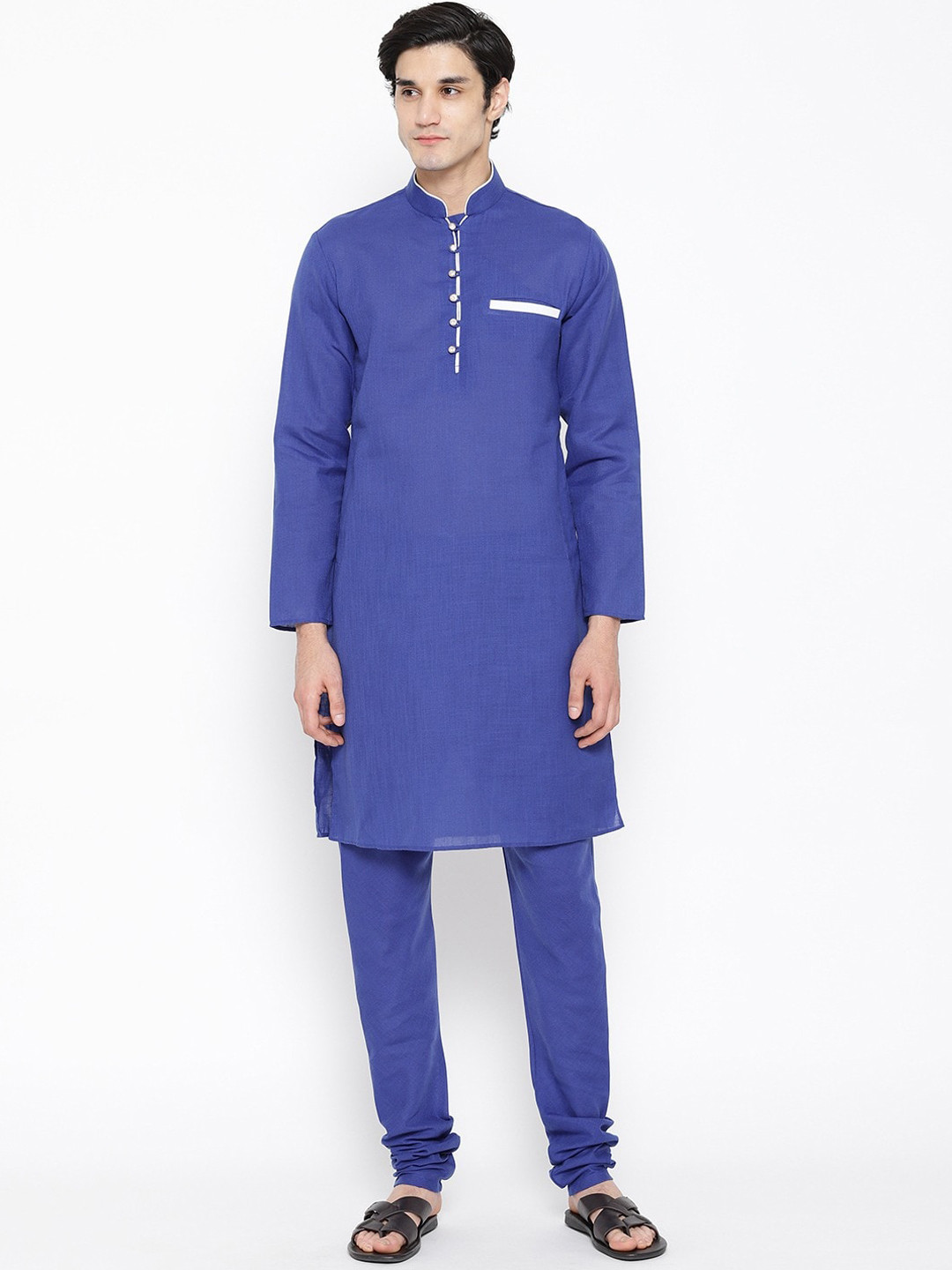 

SG LEMAN Men Blue Solid Kurta Sets for Man