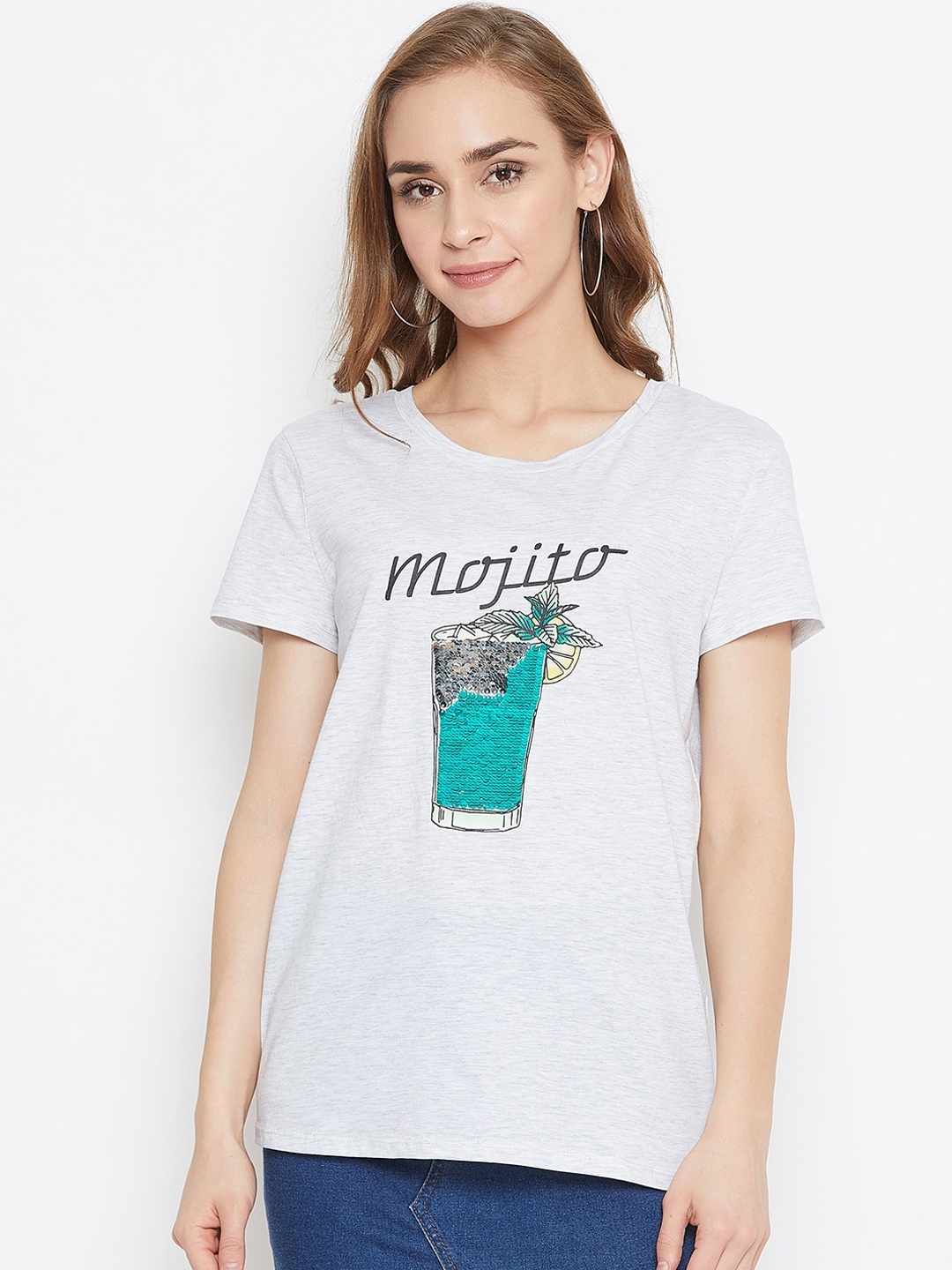 

Madame Grey Sequin Embellished Regular Top