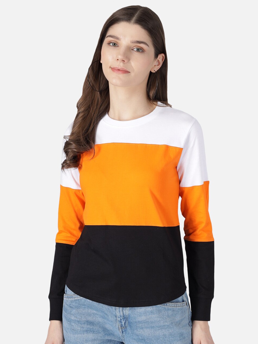 

The Dry State Women Multicoloured Colourblocked Round Neck T-shirt, Multi