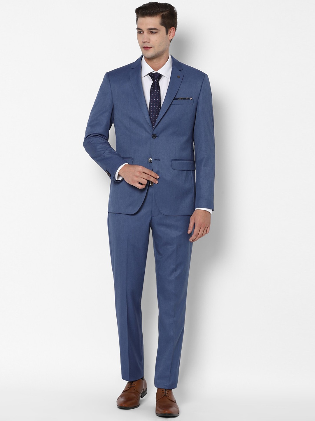 

Allen Solly Men Blue Solid Slim Fit Single-Breasted Suit