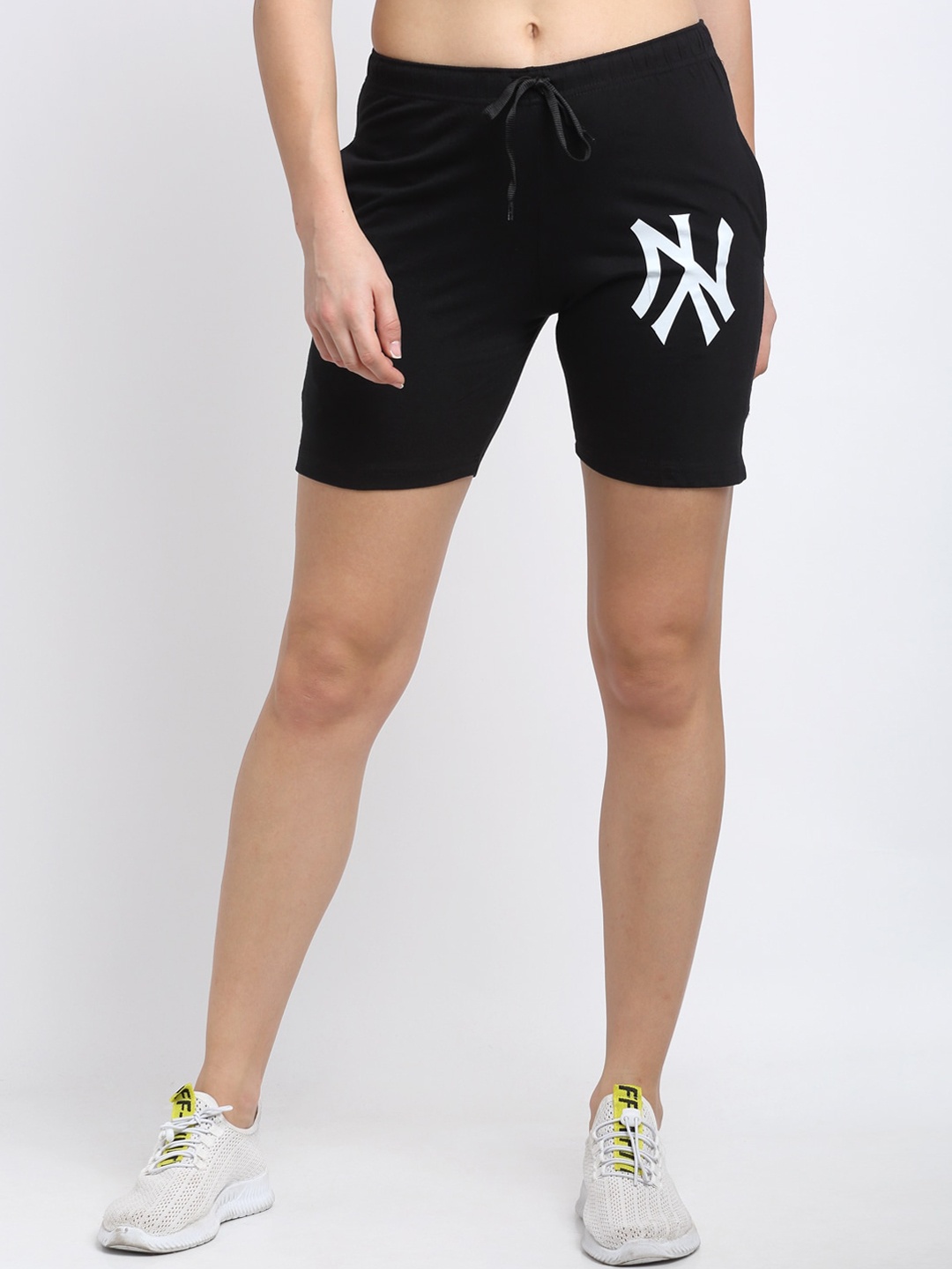 

VIMAL JONNEY Women Black Printed Regular Shorts