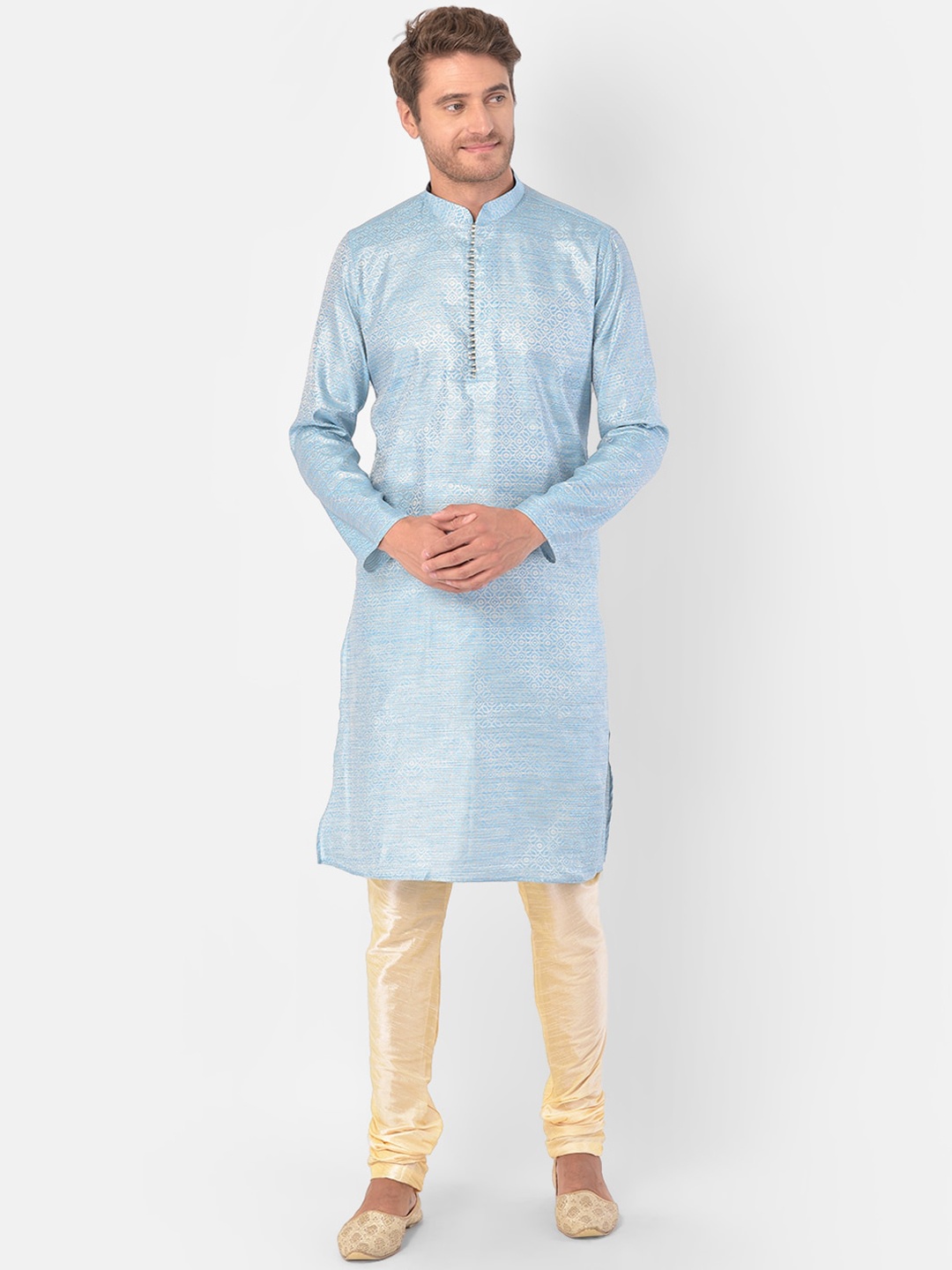 

DEYANN Men Blue Kurta and Trouser Set