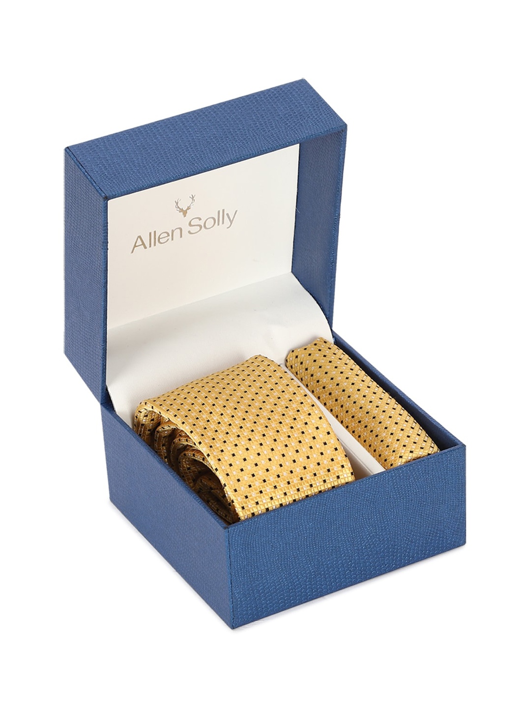 

Allen Solly Men Yellow & Black Self Design Accessory Gift Set