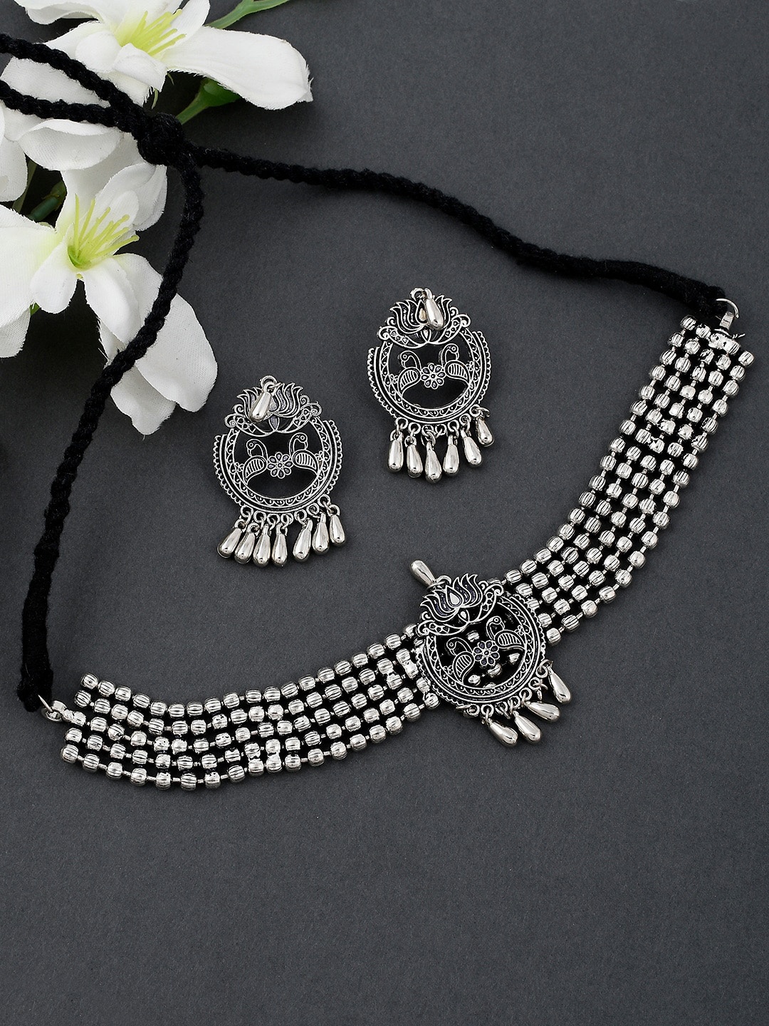 

Silvermerc Designs Oxidized Silver-Plated Handcrafted Jewellery Set