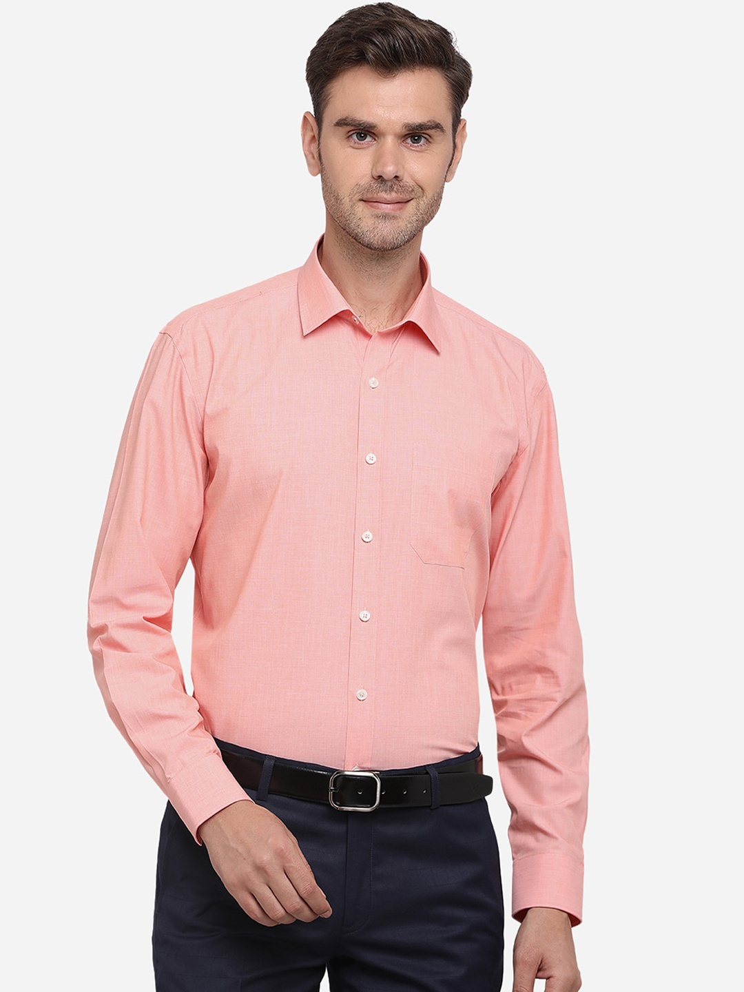 

JADE BLUE Men Peach-Coloured Regular Fit Printed Casual Shirt