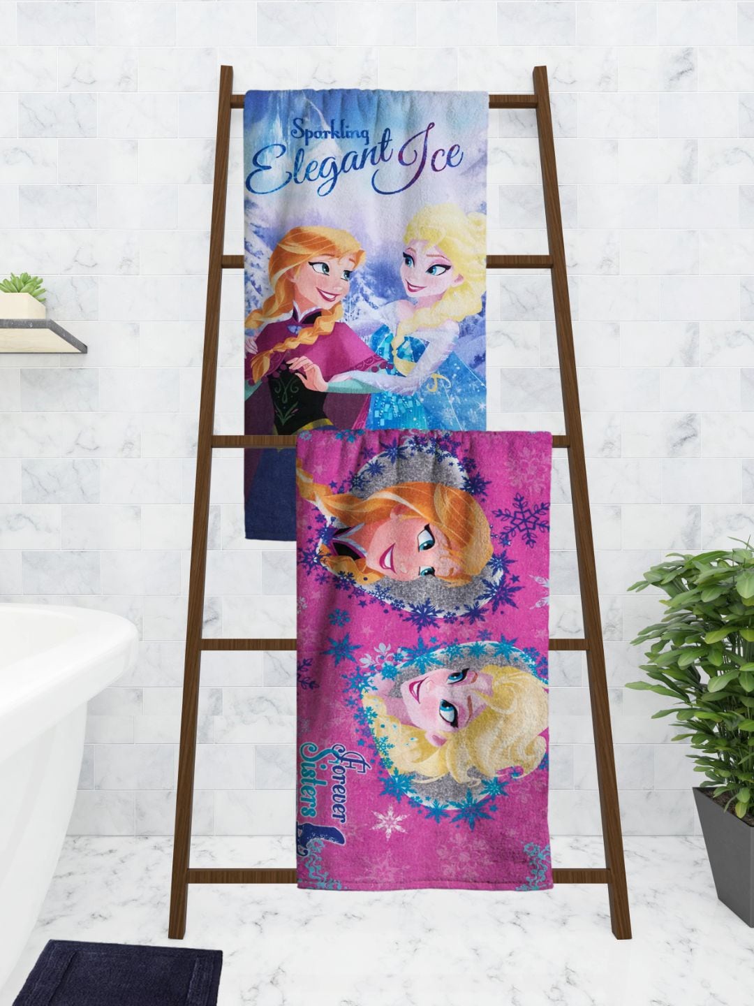 Disney Kids Set Of 2 Printed 350 GSM Bath Towels, Multi