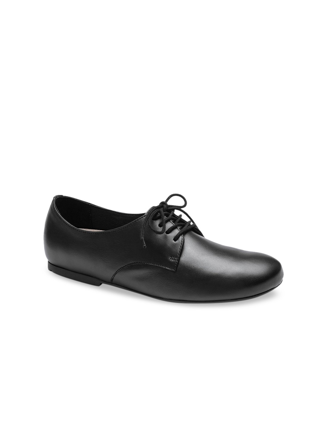 

Birkenstock Women Saunders Natural Leather Black Narrow Width Shoes