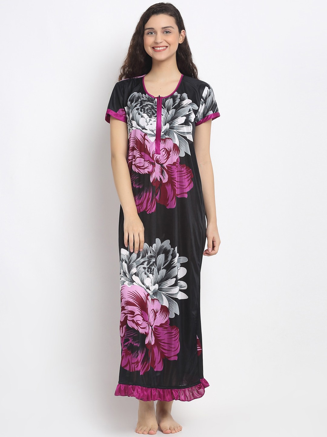 

Secret Wish Women Black Printed Nighty