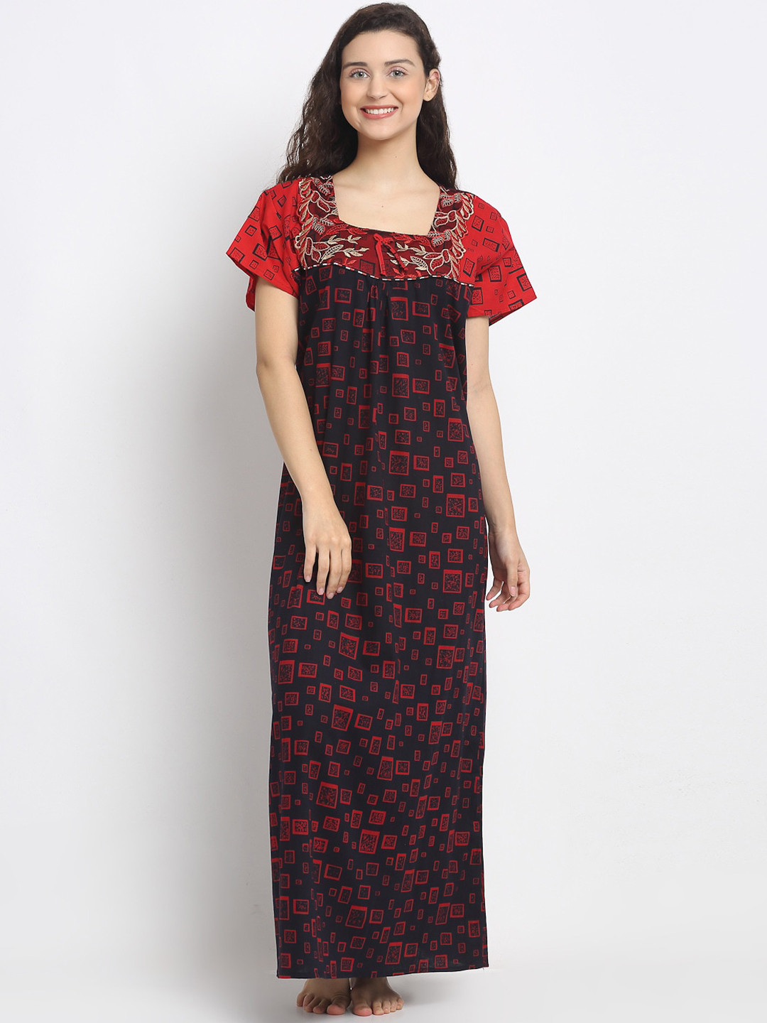 

Secret Wish Women Black Printed Nighty