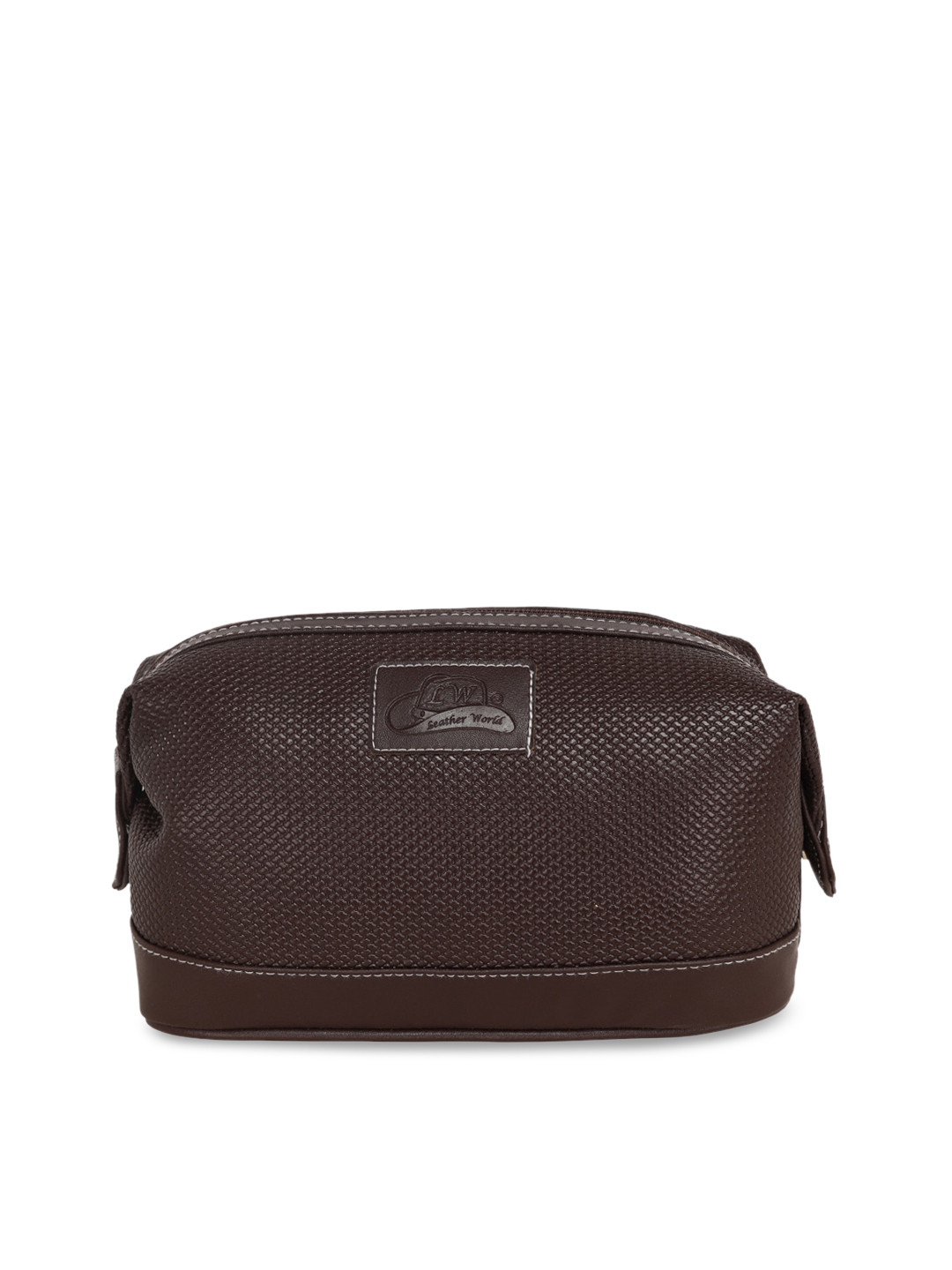

Leather World Brown Textured Travel Bag Toiletry Kit