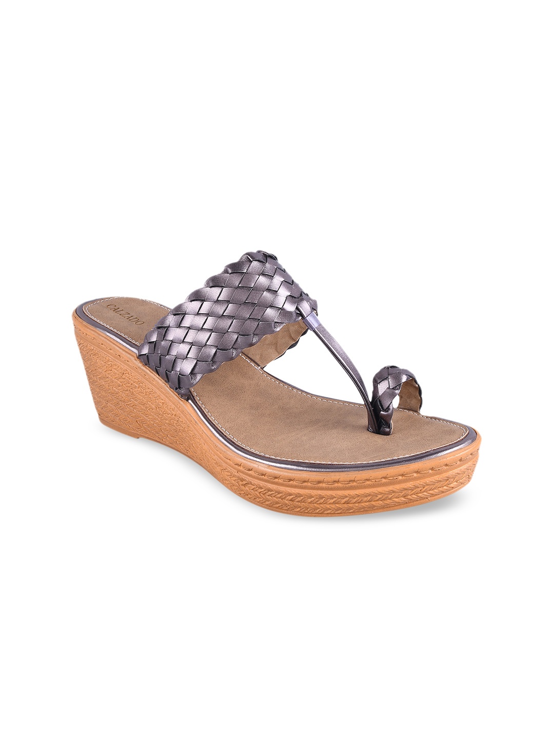 

CALZADO Women Gunmetal-Toned Solid Heels, Metallic