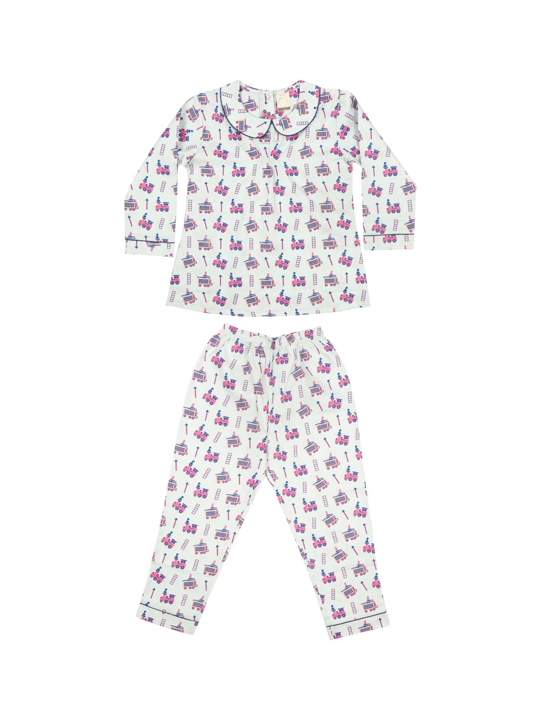 

CASA DE NEE NEE Girls White & Pink Printed Night suit