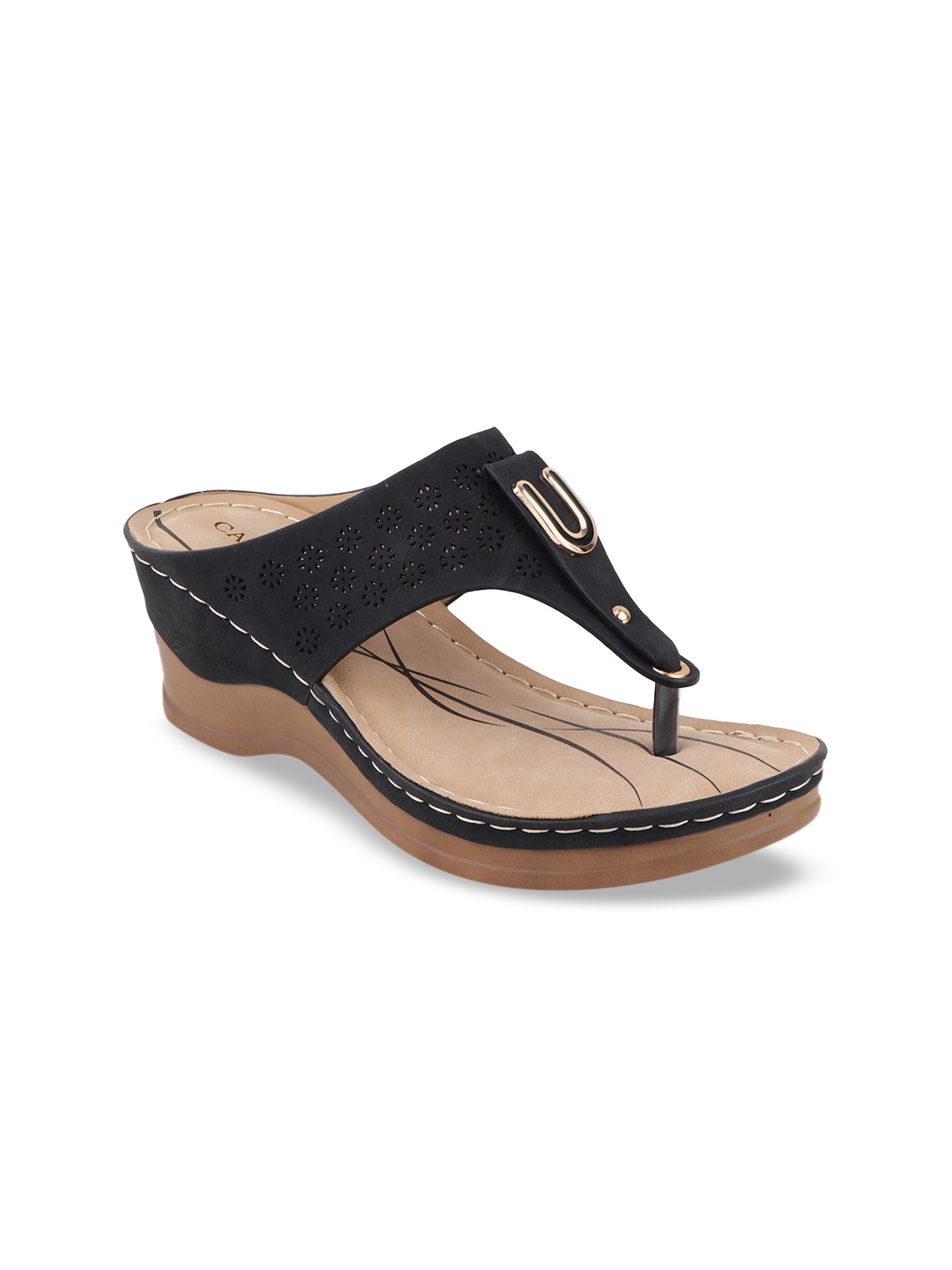 

CALZADO Women Black Solid Sandals