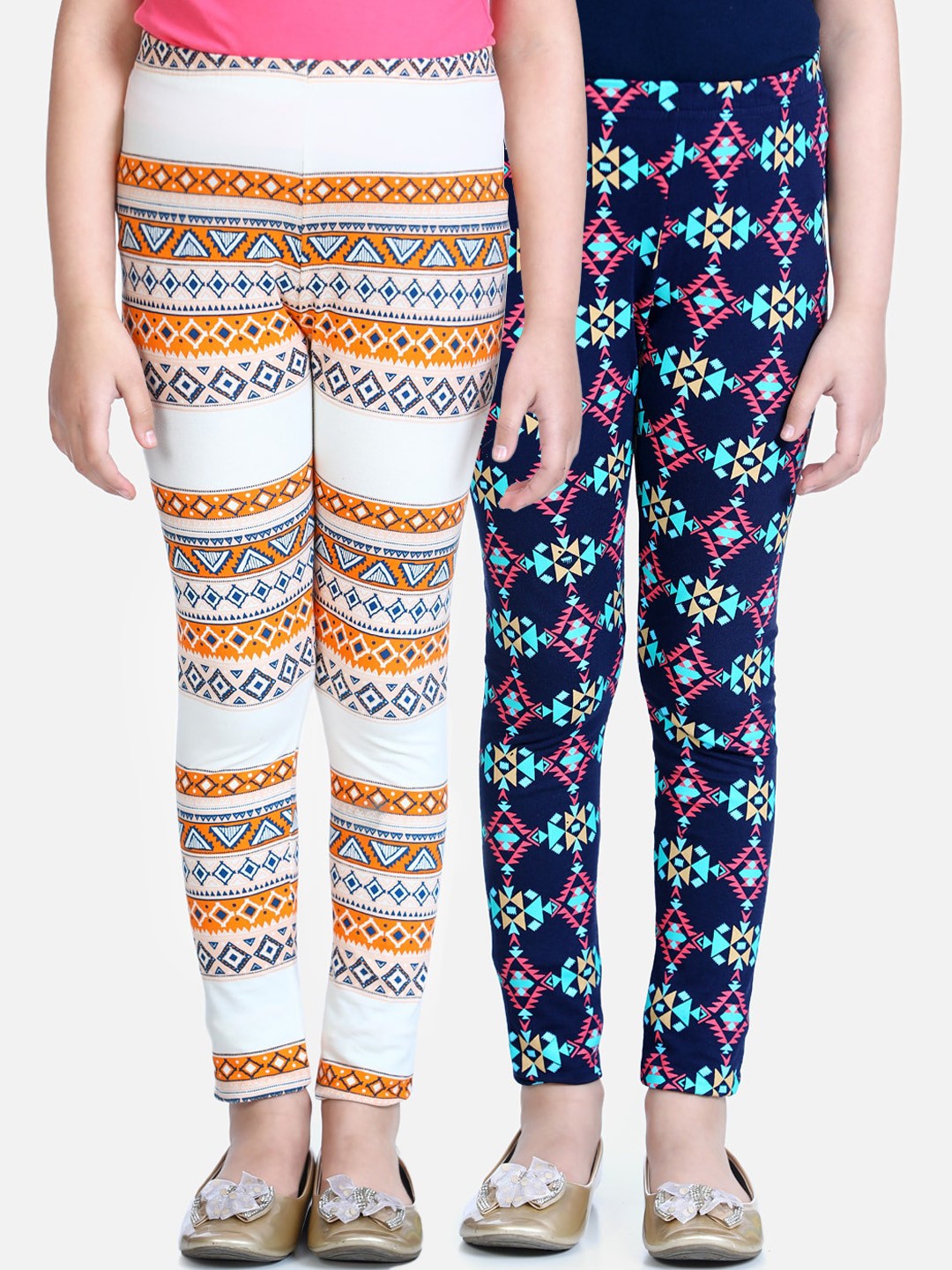 

Naughty Ninos Girls Pack Of 2 Printed Ankle-Length Leggings, Multi
