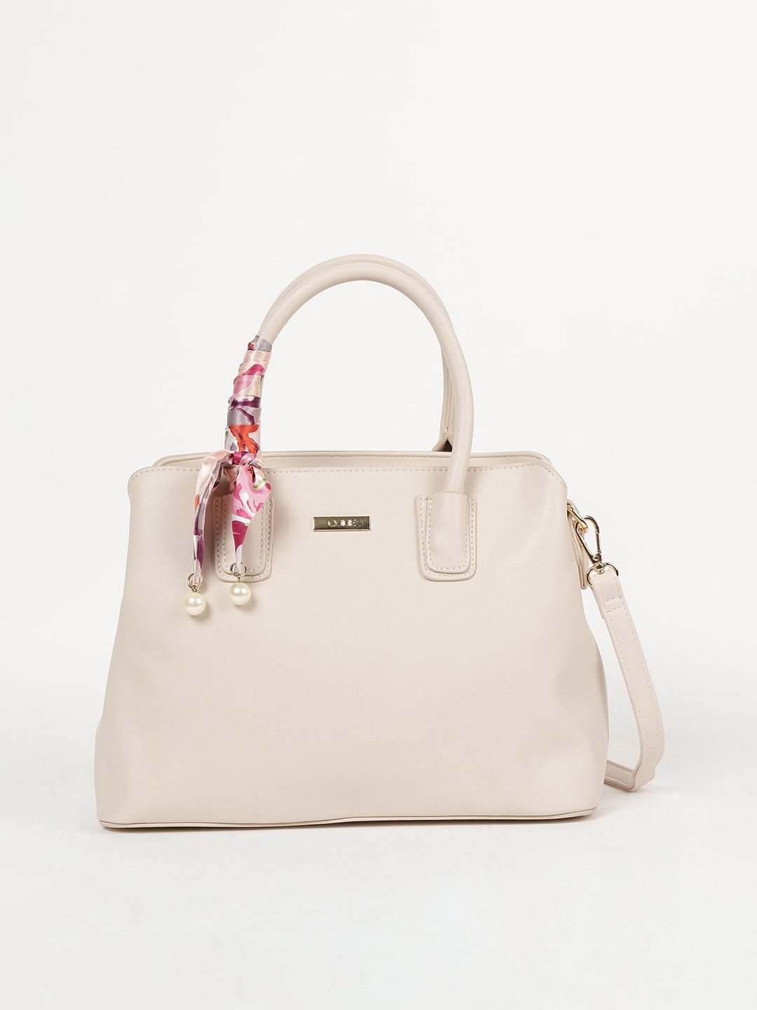 

CODE by Lifestyle Off-White Solid Handheld Bag
