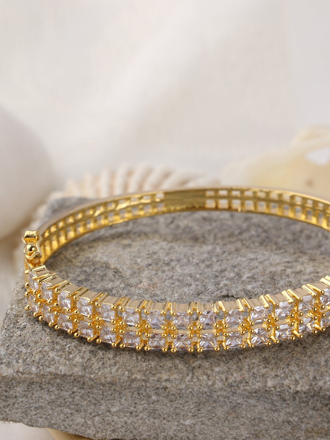 

ANIKAS CREATION Gold-Plated Bangle-Style Bracelet